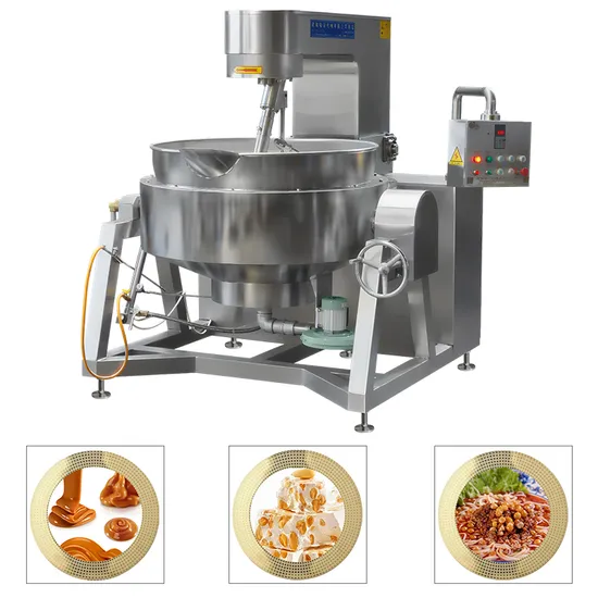 China Grande Industrial Comercial Automático Multi Planetário Inclinação Curry Pasta de Feijão de Pimenta Mistura Fazendo Gás Elétrico Vapor Recheio Vegetariano Cozinhar Wok